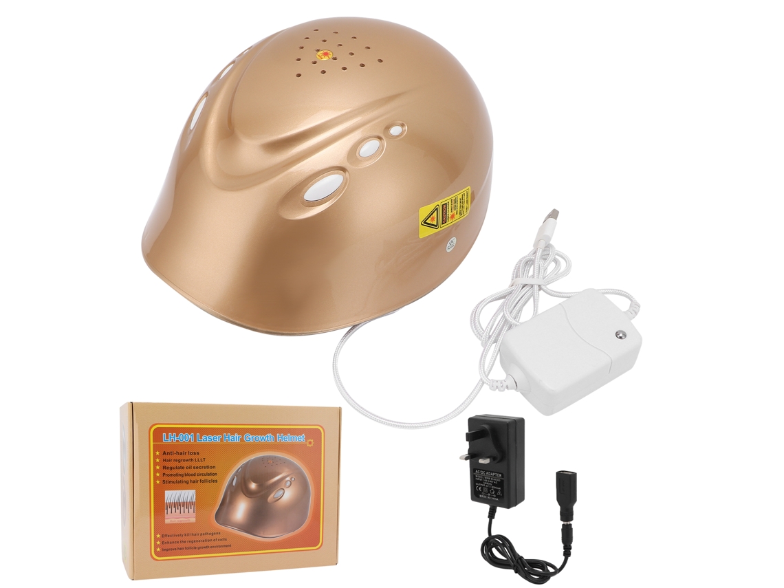 Capacete De Crescimento Capilar A Laser Com 160 Chips De Luz Tratamento Para Queda De Cabelo Dourado 100 240v