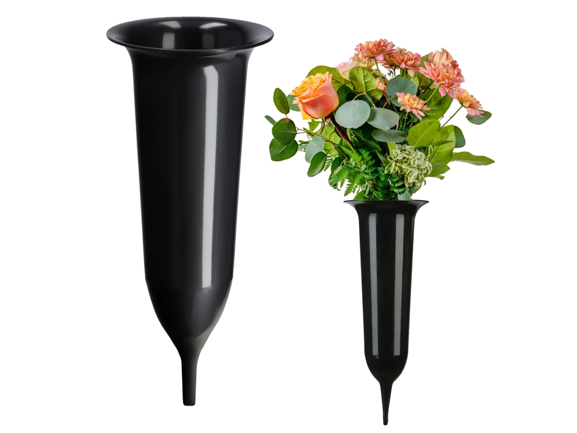 Vaso, Design Elegante, Resistente Às Intempéries, Preto, L