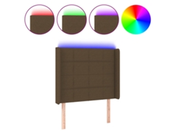Led Headboard, Led Headboards Vidaxl Marrom Tecido (93 X 16 X 118/128 Cm)