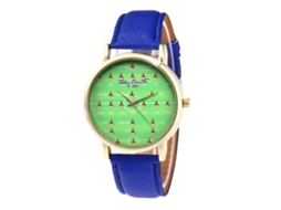 Relógio de Pareja Estudante Estilo Coreano Retro de Couro com Pulseira de Quartzo Azul