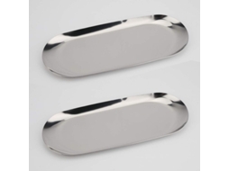 Bandeja Decorativa De Aço Inoxidável, Conjunto De 2, Prato Para Jóias E Cosméticos, Bandeja De Armazenamento Para Banheiro