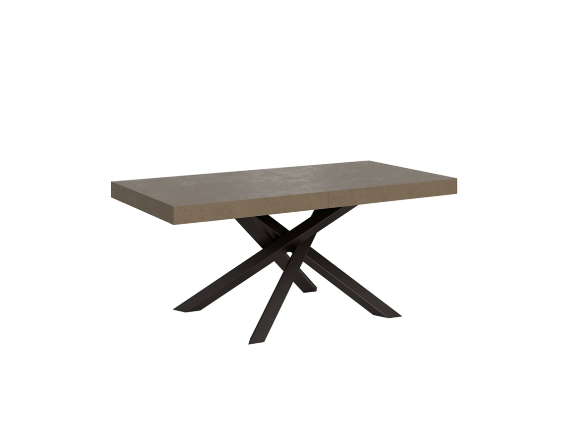 Mesa Extensível Volantis Cinza Pomba 200/460x90 Cm Com Pés Antracite Itamoby