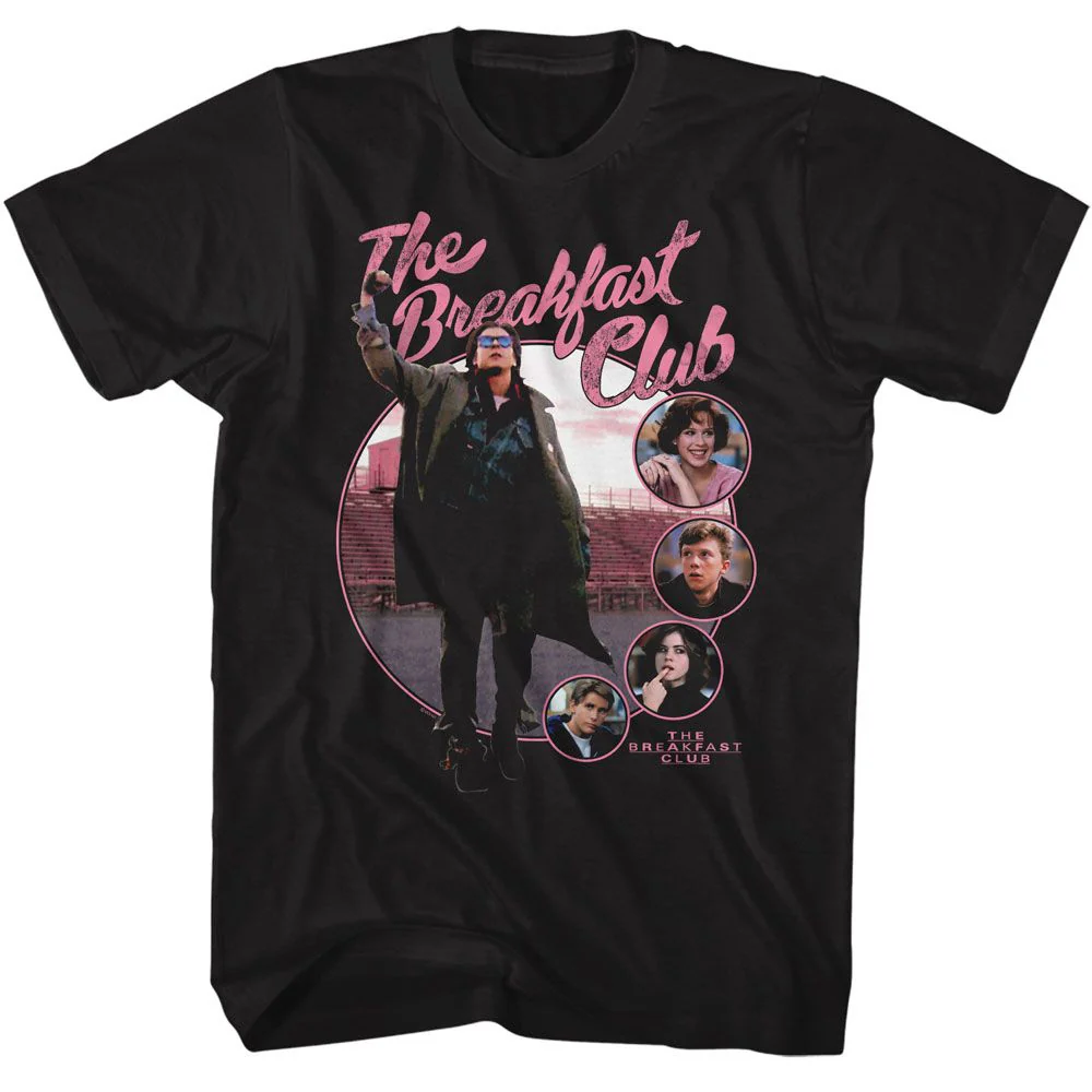 Unisex Adult T-shirt Rockinstone Breakfast Club Movie Character Circles Black Sizes