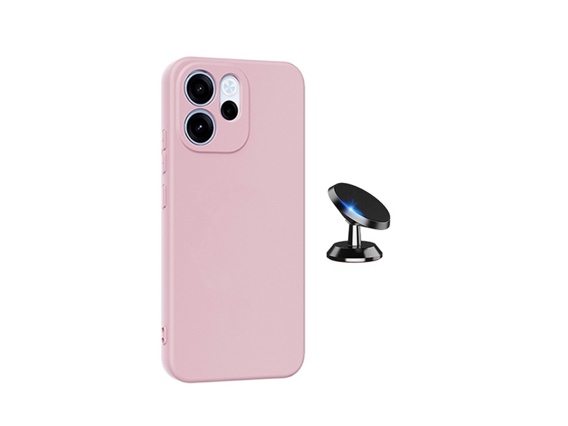 Kit Suporte Magnético Capa Silicone Líquido Phonecare Para Oppo Reno15 Fs - Rosa