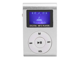 Reprodutor De Música Mp3 Portátil Mini Com Clip Esportivo Tela Lcd Suporta Cartão De Memória Prata