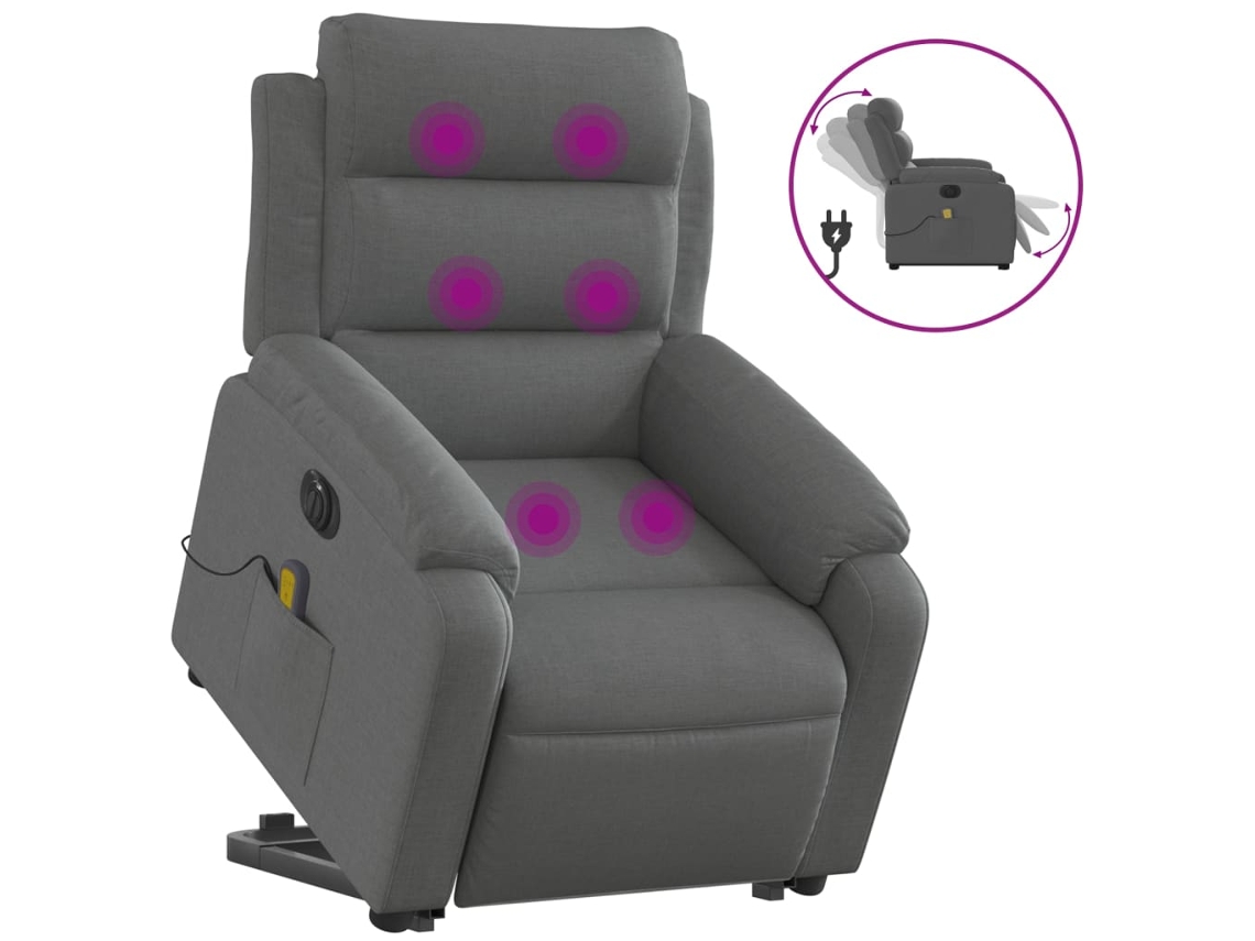 Electric Stand Up Massage Recliner Chair, Electric Stand Up Massage Recliner Chairs Vidaxl Cinzeto Tecido
