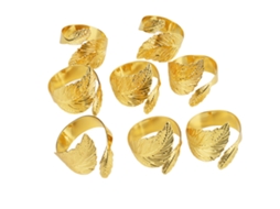 Conjunto De 8 Anéis Para Guardanapos Folha De Arce Exquisita Eletroplatada Reutilizável Para Cozinha Festa De Jantar Dourado