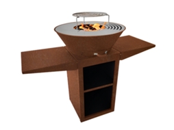 Barbecue PURLINE 60cm Aço Corten Bandejas Laterais Dobráveis Efp57Co