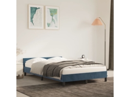 Estrutura De Cama Com Colchão Azul Escuro 120x190 Cm Veludo