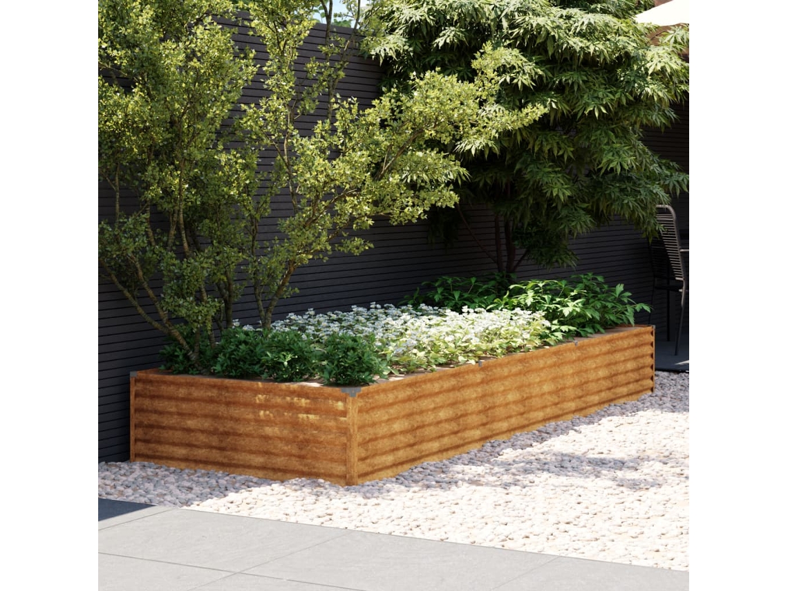 Canteiro Elevado De Jardim 291x100x36 Cm Aço Corten