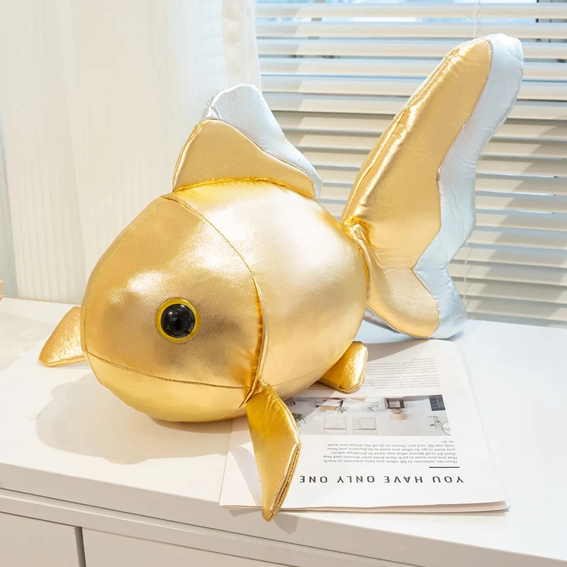(peixinho Dourado De Aproximadamente 45 Cm) Pelúcia Peixe Dourado Koi Da Sorte, Boneco De Peixe De Desenho Animado Em Couro Pu Macio