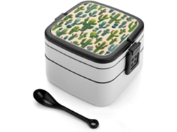 Lancheira Bento De Grande Capacidade Com Design Cacto, Dupla Camada, Empilhável, À Prova De Vazamentos, Para Adultos