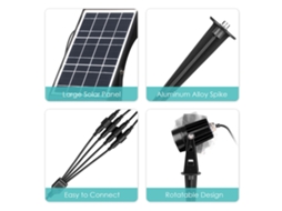 Luzes Solares Jardim 4em1 com Controle Remoto LAXISCREED