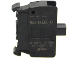 Botão Verde M22 Cledc G Com Indicador Luminoso Na Base, 12-30v, 5-14ma