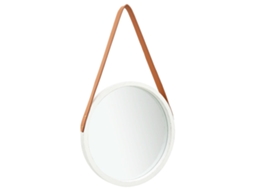 Vidaxl Espelho De Parede Com Alça 40 Cm Branco