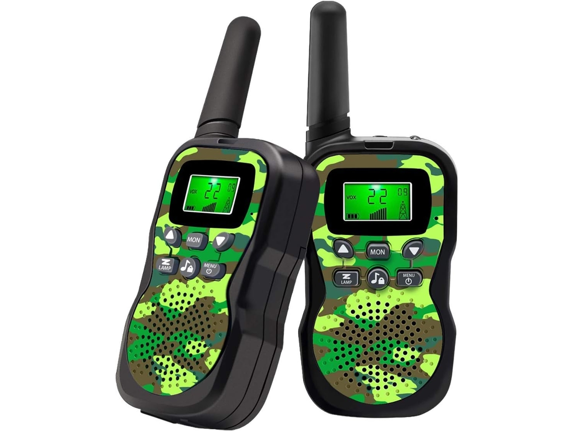 Walkie-talkie Infantil, 3 Km, Com Lanterna, Visor Lcd, Verde