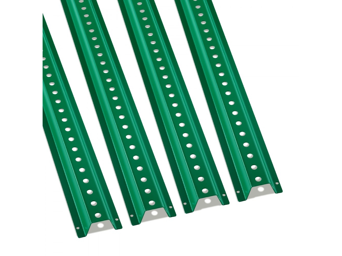 Postes Para Placas E Sinalização Em Ferro Fundido 2,4m Verde Com 30 Furos Tekmaquinas