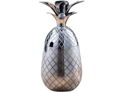Copo de abacaxi para cocktail 18.6oz/550ml, tampa de aço inoxidável 304, rosa ouro | S/MARCA