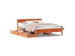 Bed Frame, Bed Frames Vidaxl Marrom Madeira De Pinho (120 X 200 Cm)