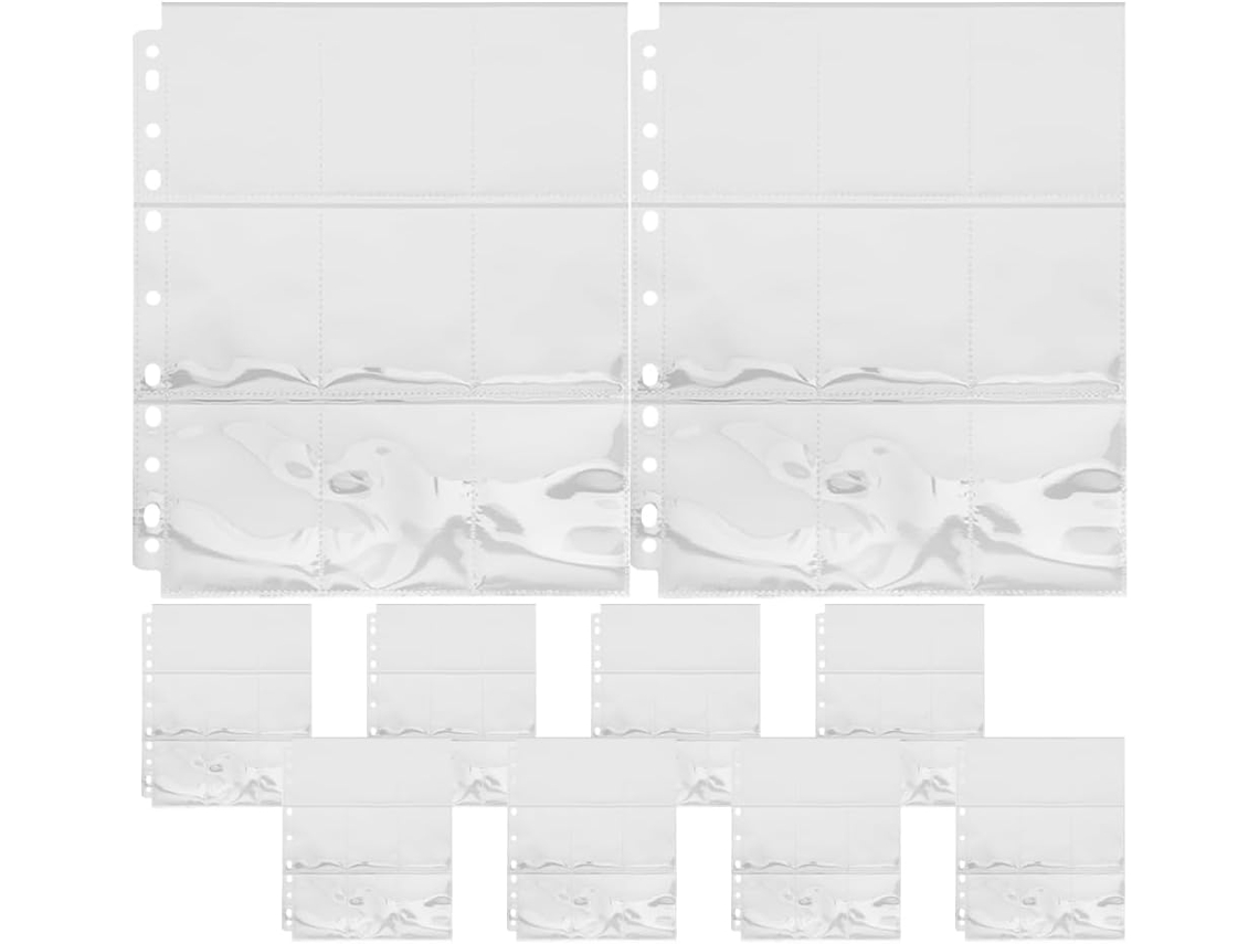 10 Folhas Pochettes Fotos Transparentes Anneaux Compartimentos Recargas Para Álbum Proteção De Fotos Cartes Et