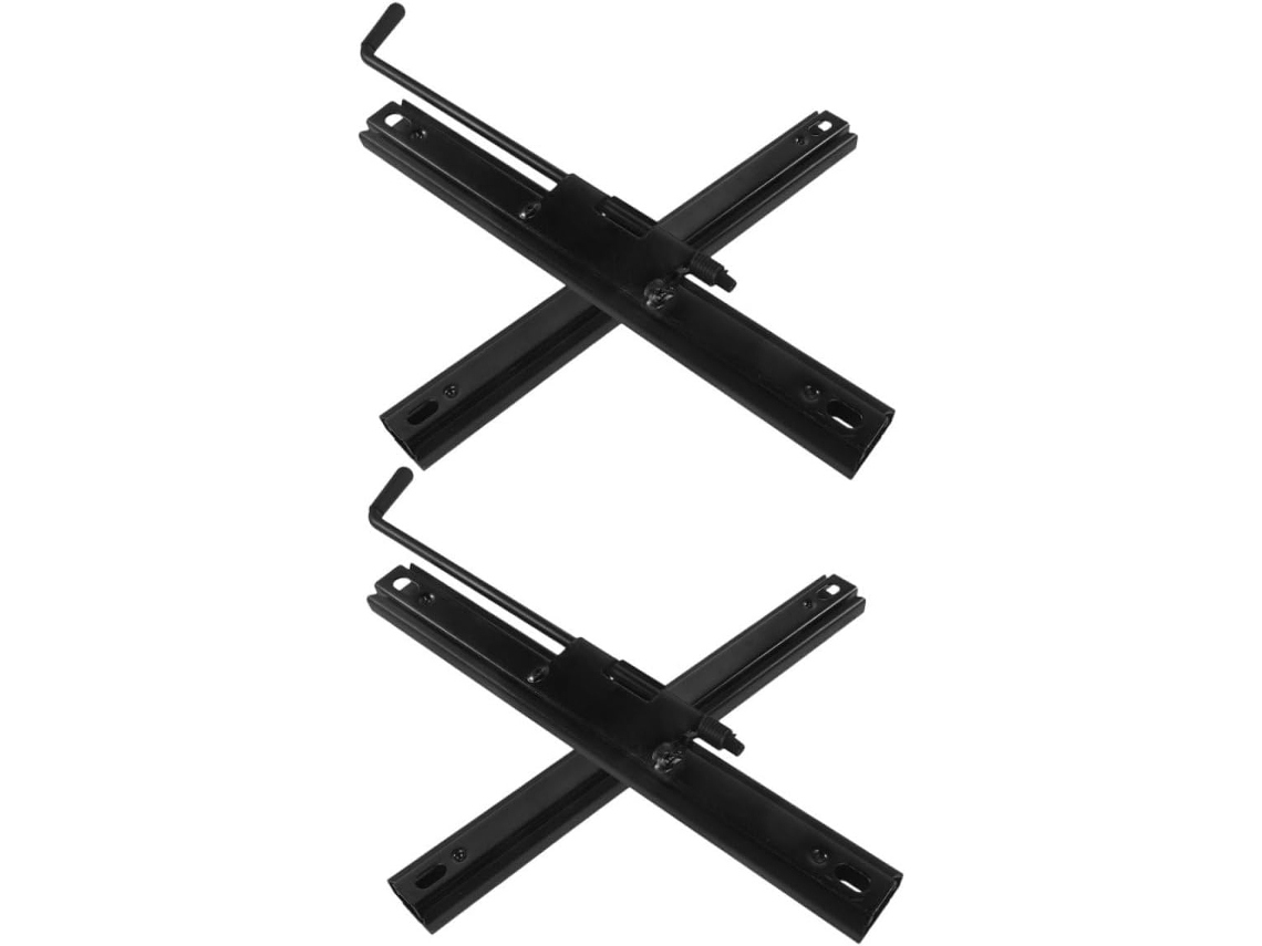 Trilhos deslizantes, fácil instalação, design versátil, preto ferro, pacote com 2 unidades.