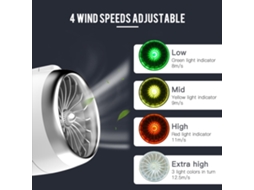 VENTILADOR PORTÁTIL USB MALI com tripé e suporte para guidão de bicicleta, 4 velocidades (S/MARCA)