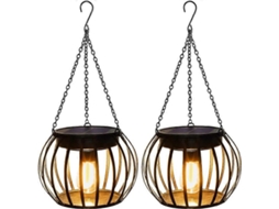 Pacote Com 2 Lâmpadas Suspensas Solares Para Áreas Externas, Lanterna Decorativa De Abóbora Aquaforge