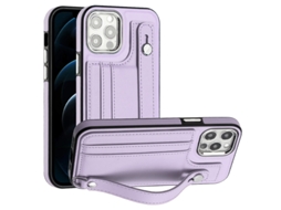 Capa Mobile Phone Cases Shockproof With Wrist para iPhone 12 Pro Max Pele Castanho
