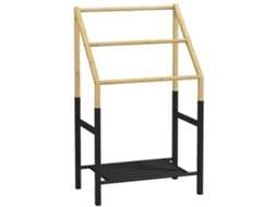 Toalheiro De Pé Com Prateleira 3 Toalheiros Toalheiro De Banho Para Casa De Banho Metal 51 X 31 X 85,5 Cm Natural Liptaptyn