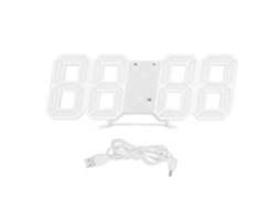 Reloj Digital Led 3d Con Pantalla Inteligente, Ajuste Automático De Brillo, Temperatura Y Fecha, Blanco Con Letras Verdes