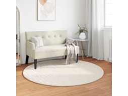 Vidaxl Tapetes De Área Redondo Sirolo Creme Ø 120 Cm Poliéster