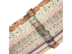 Fita Adesiva Washi, 12 Rolos, De Fita Adesiva Floral Decorativa (fita Washi), Ideal Bullet Journaling