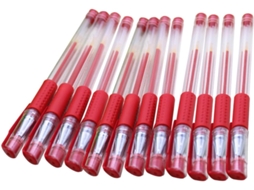 Conjunto De 12 Canetas Em Gel Nuobesty Com Tinta Vermelha, Corpo