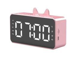 2026-linjou Reloj Despertador Digital Altavoz Bluetooth, Rádio Fm, Duas Alarmes, Tela Grande