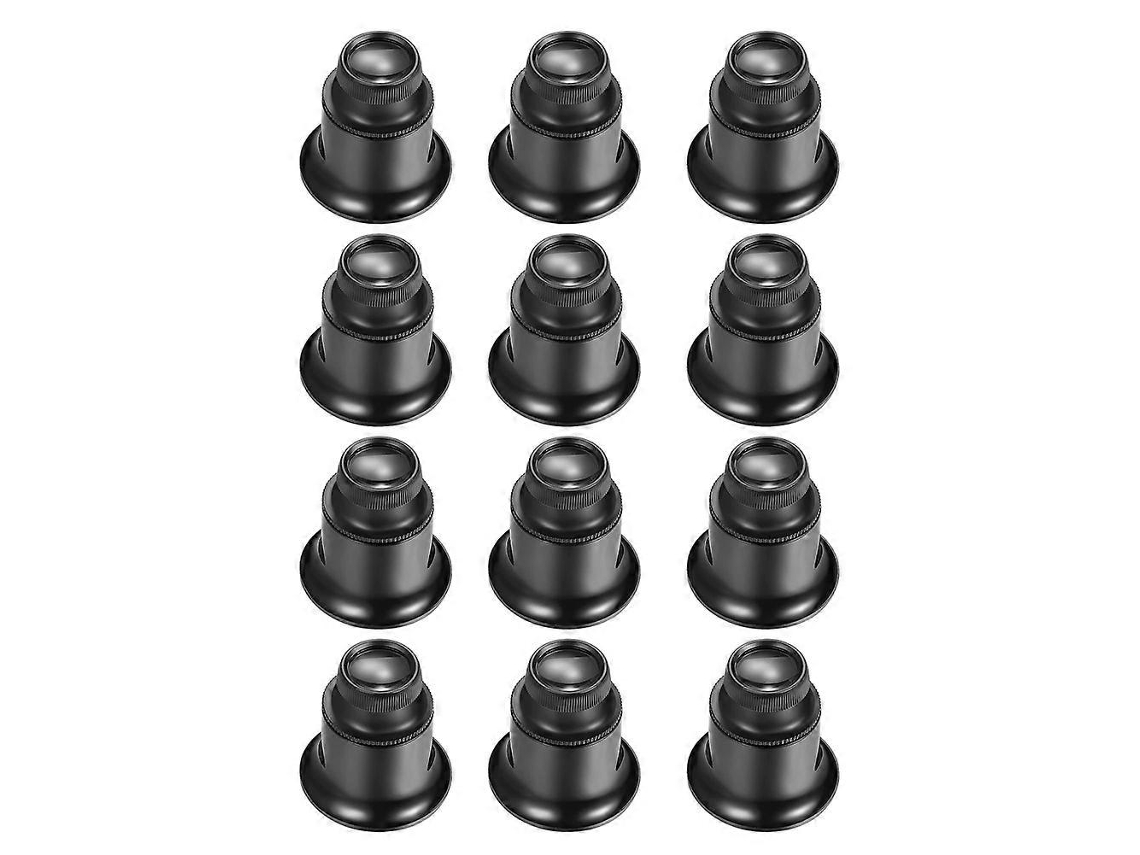 12 Peças 20x Lupa De Joalheiro, Lupa De Joalheria, Lupa Para Relojoeiros, Diamante Aquaforge