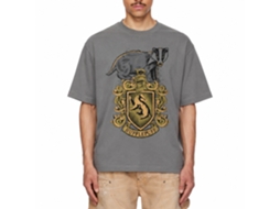 Rockinstone Harry Potter Hufflepuff Mascot Emblem Charcoal T-shirt Size:xxl