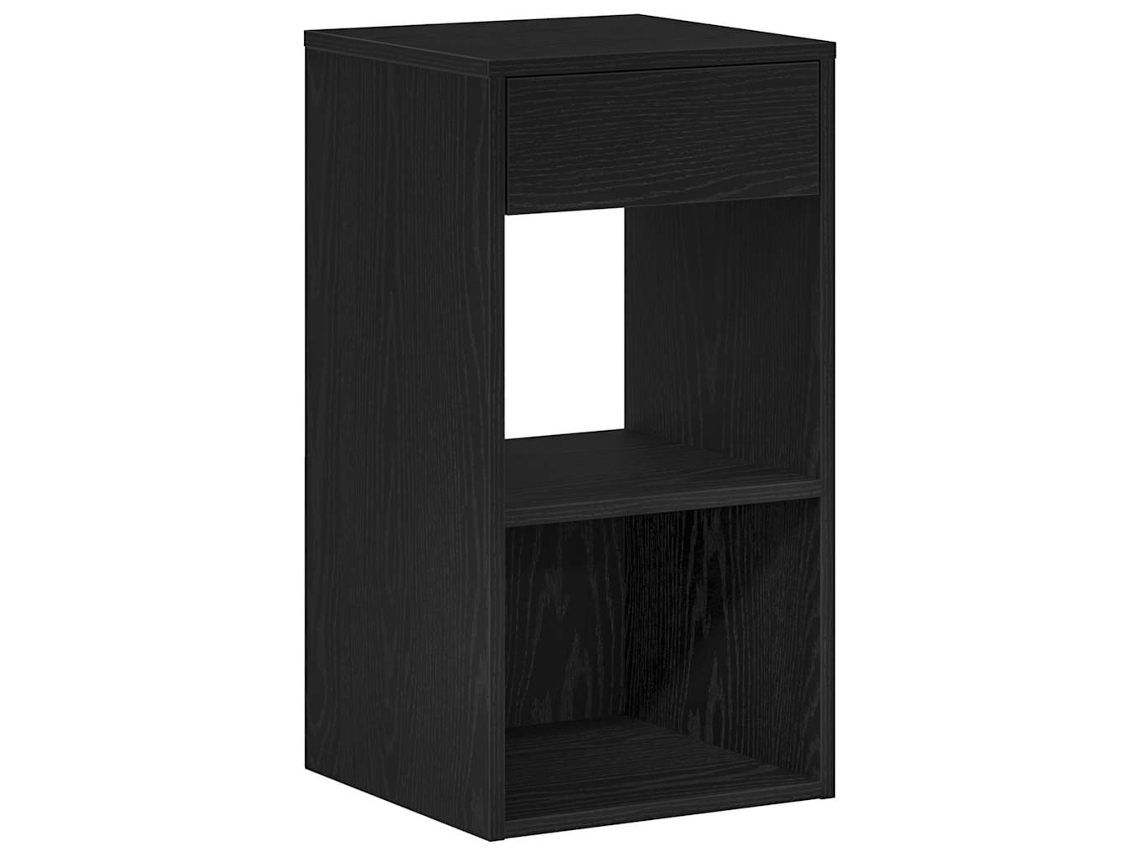 Bedside Cabinet, Bedside Cabinets Vidaxl Preto Madeira Processada (n/a)