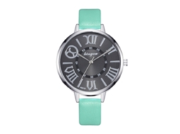 Relógio Feminino Coreano Moderno de Couro Pulseira Analógico Quartzo Redondo (menta)
