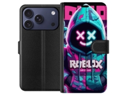 Capa Carteira Compatível Com Apple Iphone 17 Pro. Estampa Futurista De Moletom Com Capuz, Cores Neon E Olhos Em Formato De X, Estilo Urbano Moderno Co