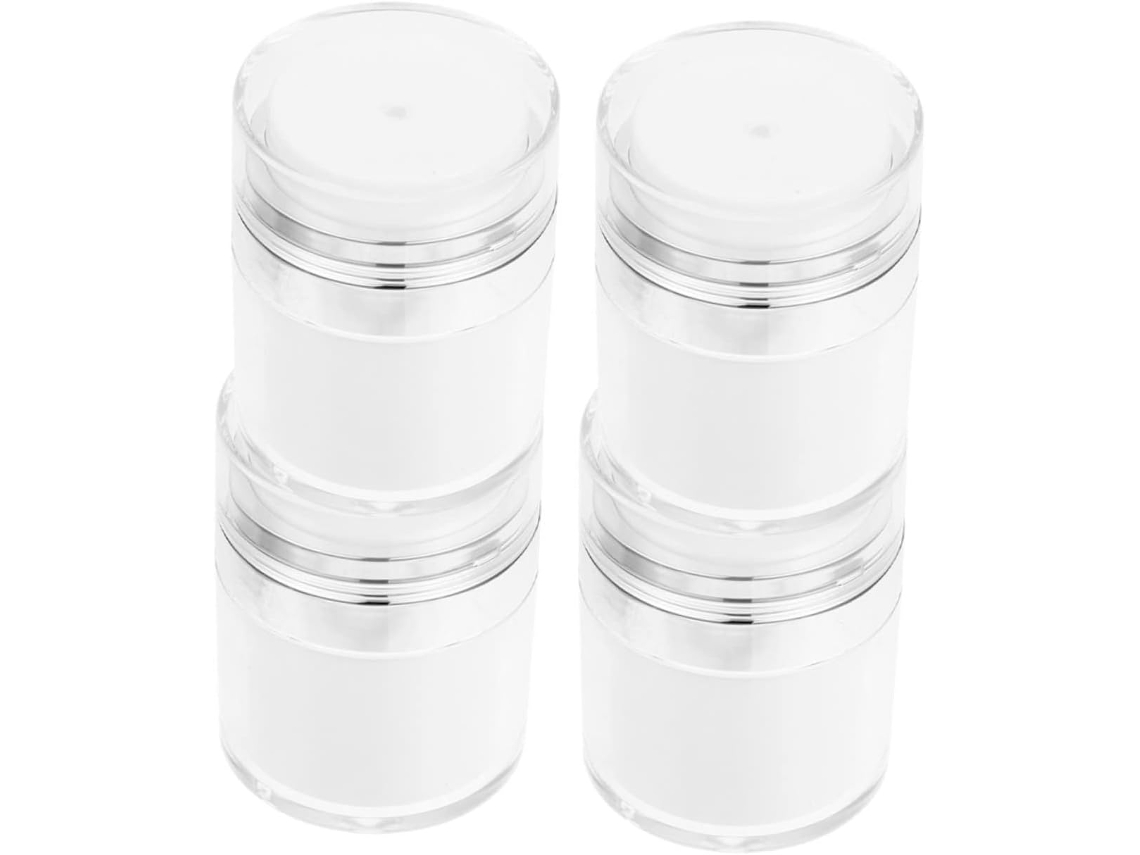 De 4 Potes Vazios Para Viagem, Ideais Para Cremes E Cosméticos, Com Bomba Dosadora E Tampas.
