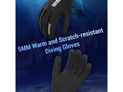 Luvas de Mergulho S/MARCA, 5mm, anti risco, UPF 50+, UV resistente, anti derrapante, inverno
