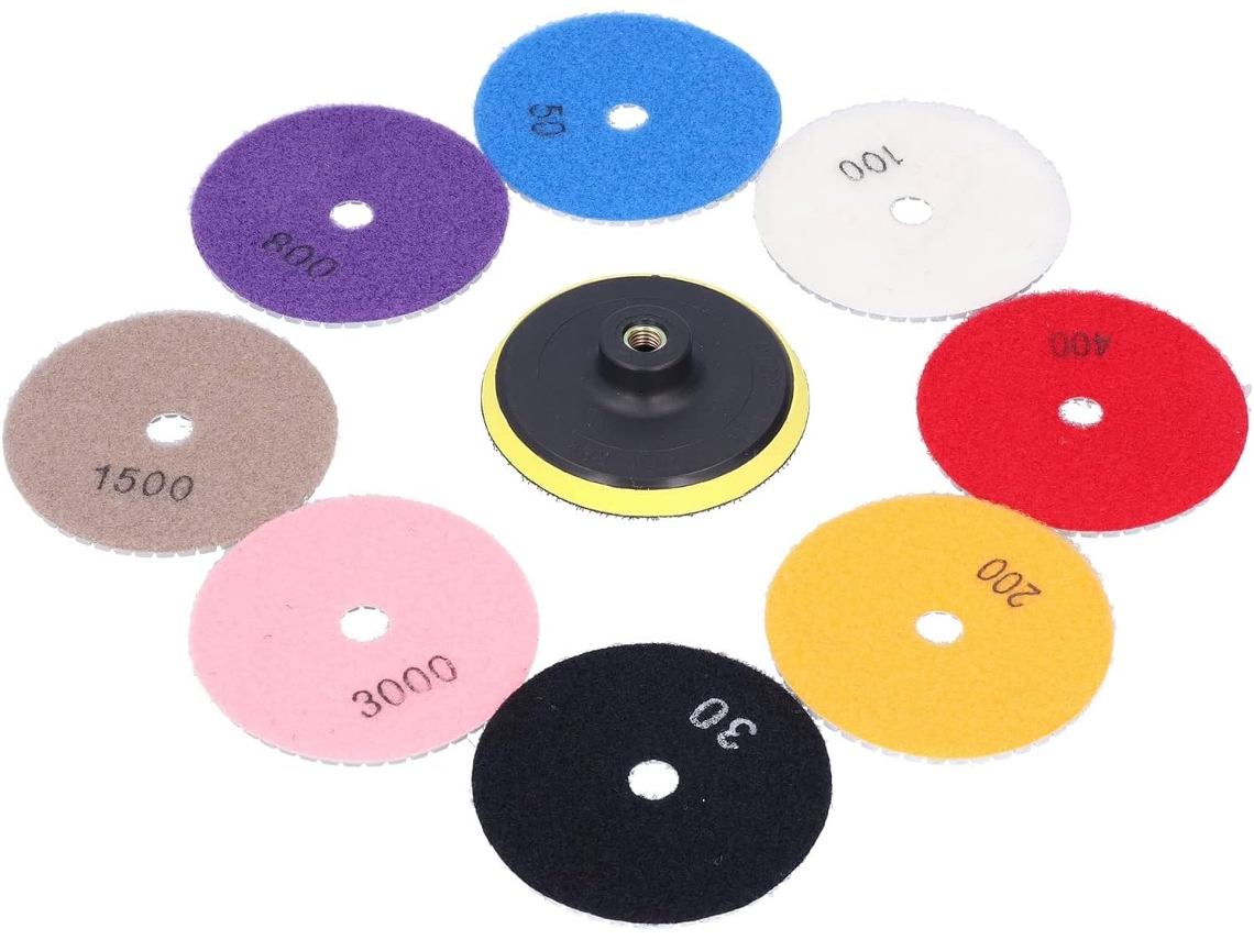 Conjunto De Discos Polimento Diamantados, 9 Peças, Disco Nylon Com