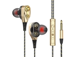 Dual - Dynamic Quad - Core 3. 5mm Isolamento De Ruído Fones De Ouvido Intra - Auriculares Esportivos Com
