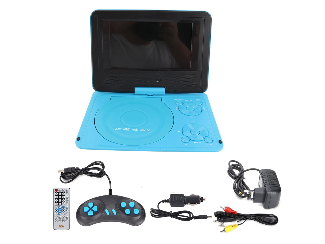 Player Dvd Portátil Hd 6.8 Polegadas Multifuncional Tv Para Carro E Exterior Com Carregador (azul)