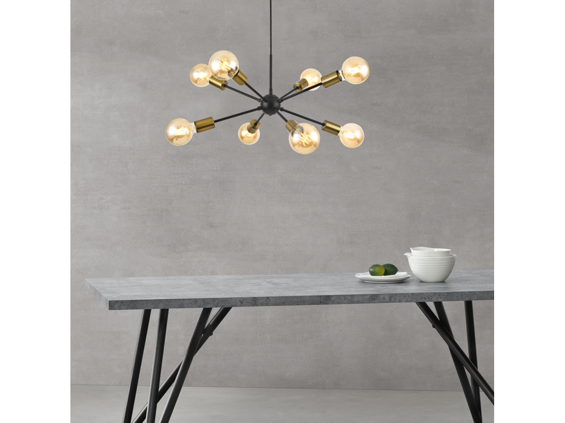 Candeeiro de Suspensão LUX.PRO Preto/bronze (60 W - E27)