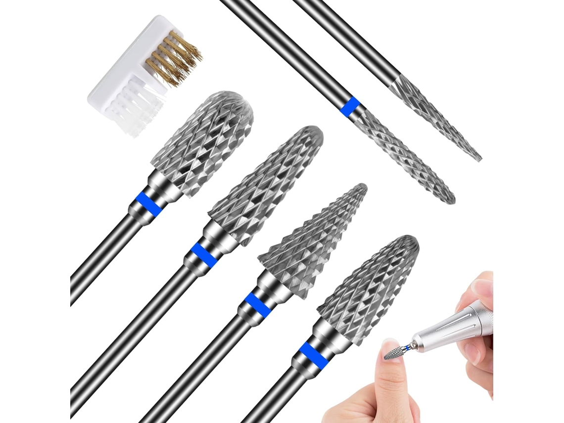 Lurelia Conjunto De 6 Brocas Para Unhas, 3/32 Polegadas, Manicure E Remoção Pele Morta, 2,35 Mm, Portátil