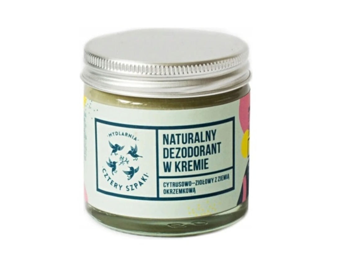 Desodorizante Em Creme Orgânico Da Mydlarnia Cztery Szpaki Com Terra Diatomácea Citrus Herbal, 60ml.