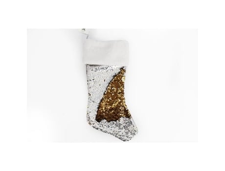 Bota de Lantejoulas Pendurada Decoração de Natal - Prata
