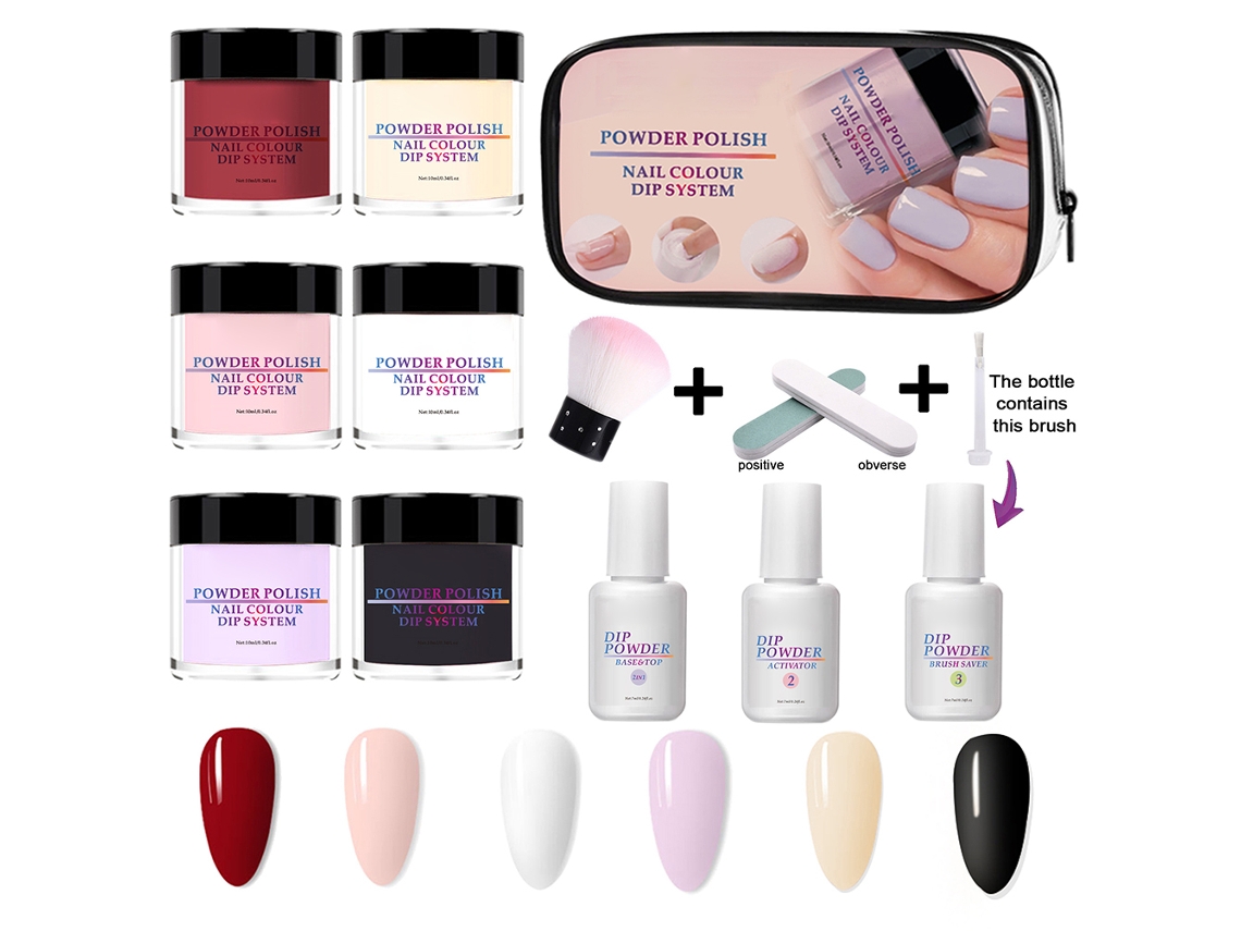 Kit Iniciante De Esmalte Em Pó Para Unhas Dip Powder Sistema Para Manicure Francesa E Arte De Unhas