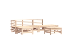 6 Pcs Conjunto Lounge de Jardim Pinho Maciço MAISON EXCLUSIVE